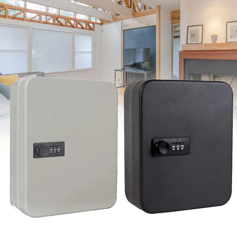 

Combination Lock Key Safe Box Lockable Metal Password Office Wall Mounted Key Password Safe Organizer #734