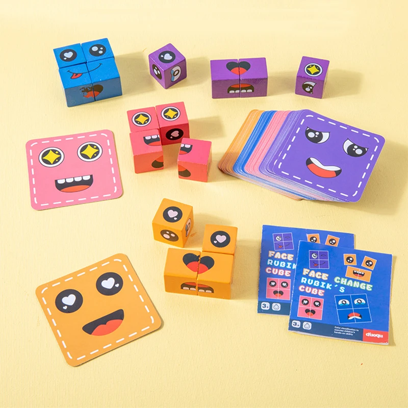 Change cube. Joost face cube. emotions puzzle. toys writing.