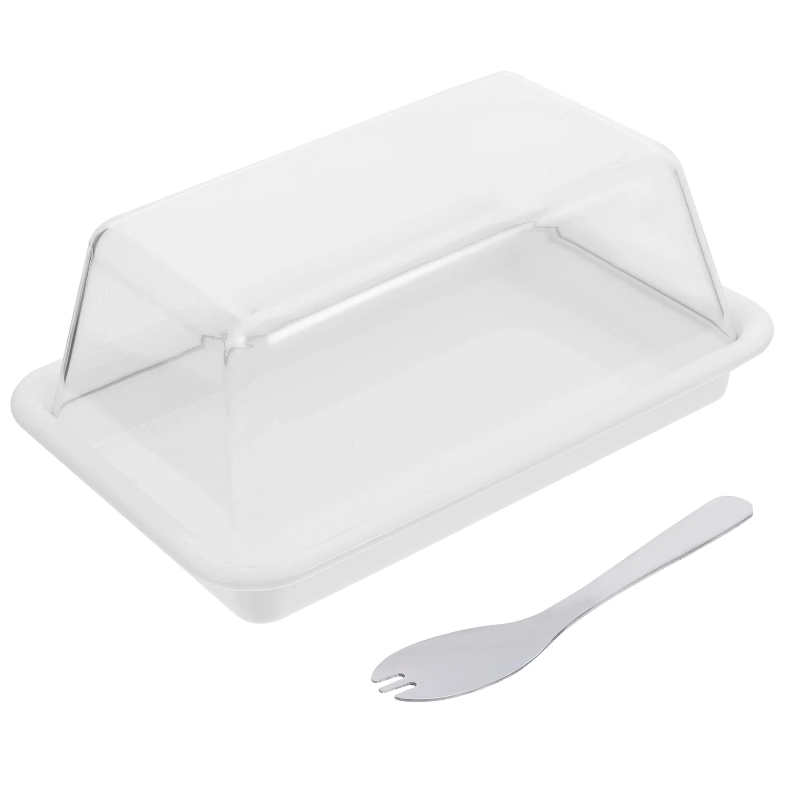 

Butter Dish Plate Cheese Keeper Serving Cake Bowls Container Plastic Tray Box Holder Covered Storage Lid Salad Platter Snack