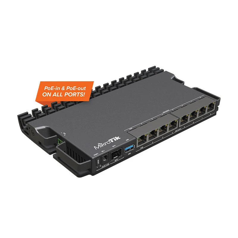 

MikroTik RB5009 10G SFP+ 7x Gigabit Quad Core PoE-in PoE-Out Router RB5009UPr+S+IN