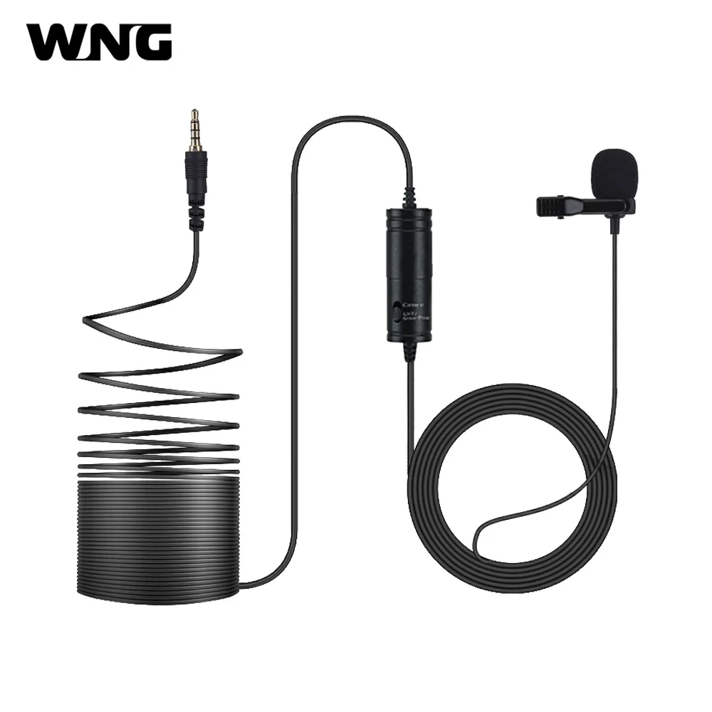 

Omni-directional Lavalier Microphone with Metal Clip 3.5mm to 6.5mm Adapter 6M Long Cord for Smartphone and Cameras