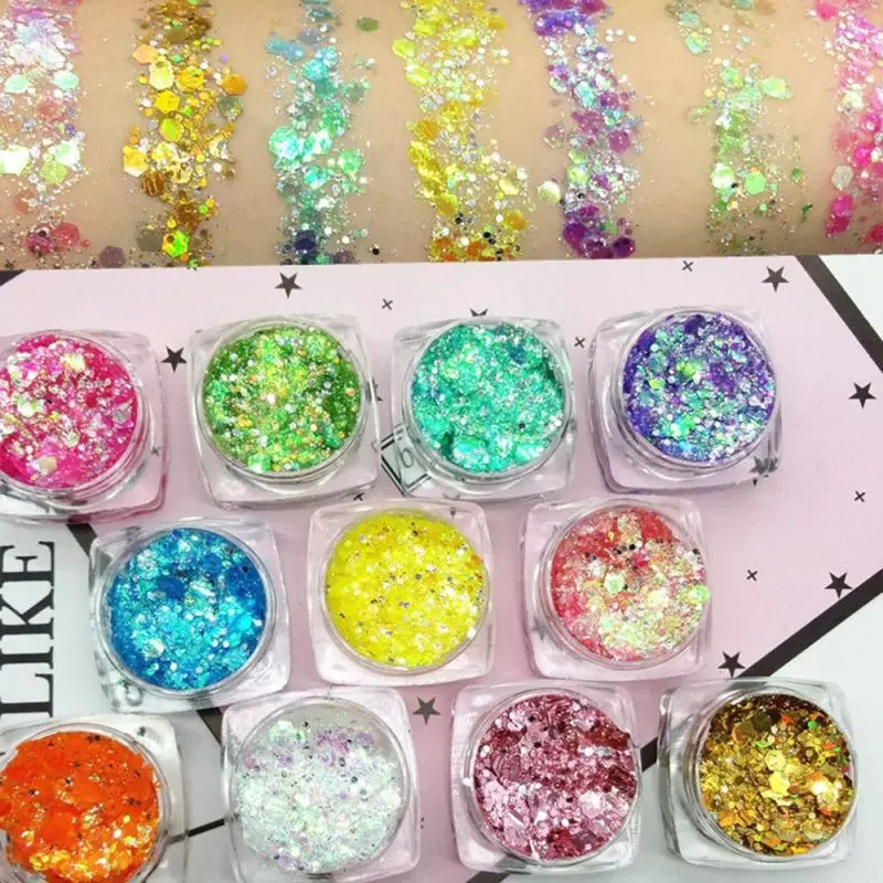 

NEW2023 5g 18 Colors Glitter Shimmer Eyeshadow Face Body Eye Jewels Pigment Sequin Shiny Long Lasting Waterproof Makeup Tools TS