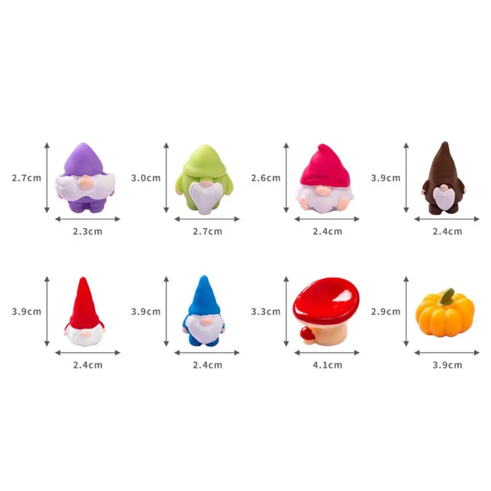 Многоцветные мини-фигурки гномов смоляные грибы тыквы сад эльфийский мох