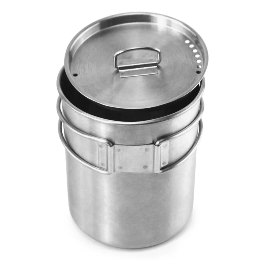 

Portable Outdoor Stainless Steel Camping Mug Water Cup with Foldable Handle