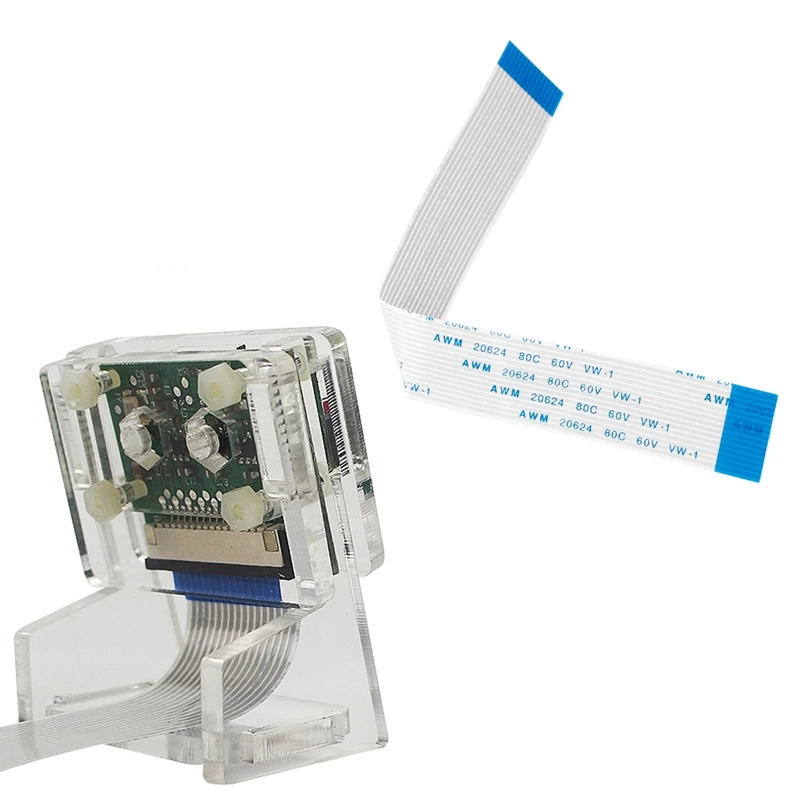 

Точечные товары 1 шт. для камеры Raspberry Pi 3 FFC кабель 15 контактный плоский провод кабель с держателем для мини-камеры Ov5647 прозрачная веб-камера ...