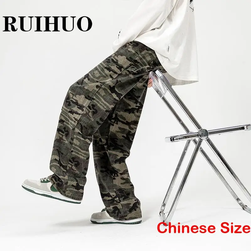 

Мужские камуфляжные джинсы RUIHUO, Размер 3XL, весна 2023