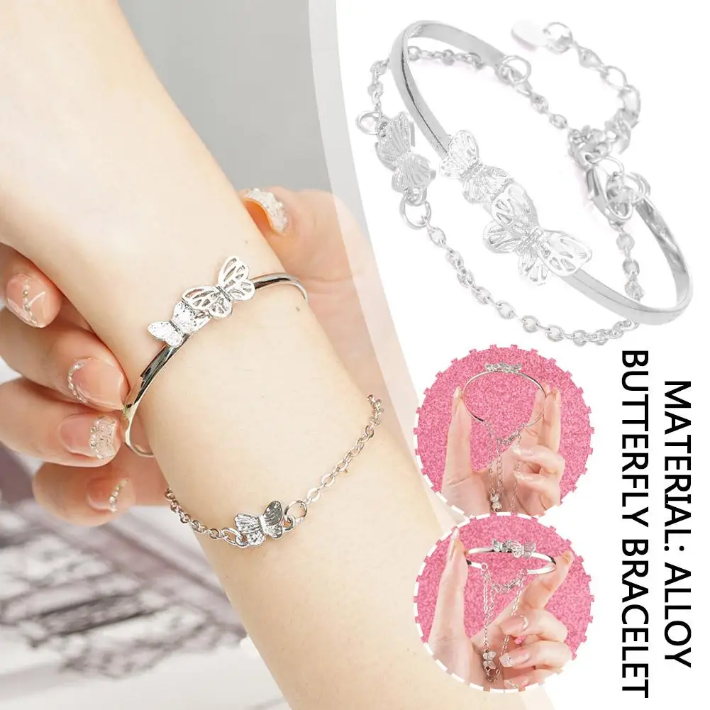 Двухслойный темпераментный браслет-бабочка в стиле ретро уникальный дизайн