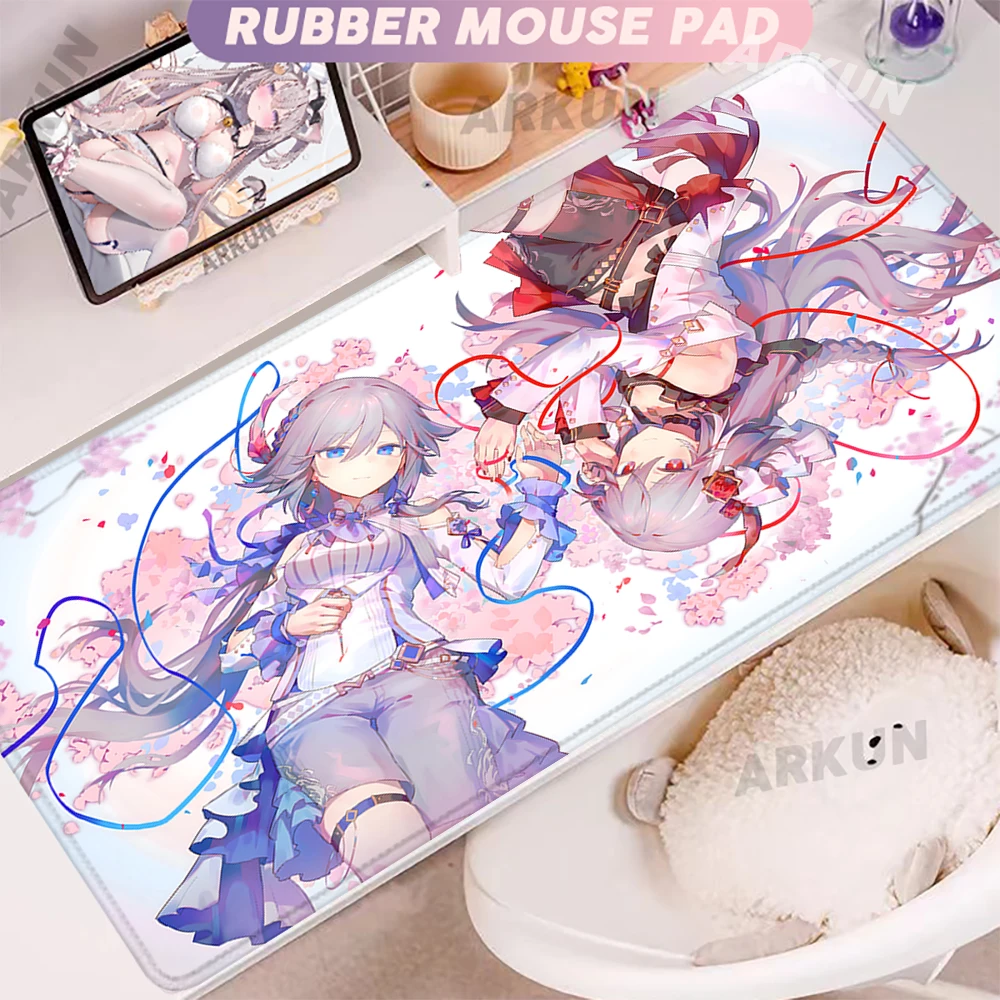 Large Hot Kawaii Herrscher of Reason Fuka Fashion Honkai impact 3rd Game Mouse Pad Gaming Computer XXL Soft Desktop Mat