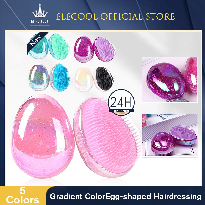 

5 Colors Baby Care Egg Round Hair Comb Soft Styling Tools Hair Brushes Environmental Protection Safety With High Demands