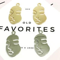 10pcslot alloy charm pendants 1833mm face shape charms gold color for diy jewelry making