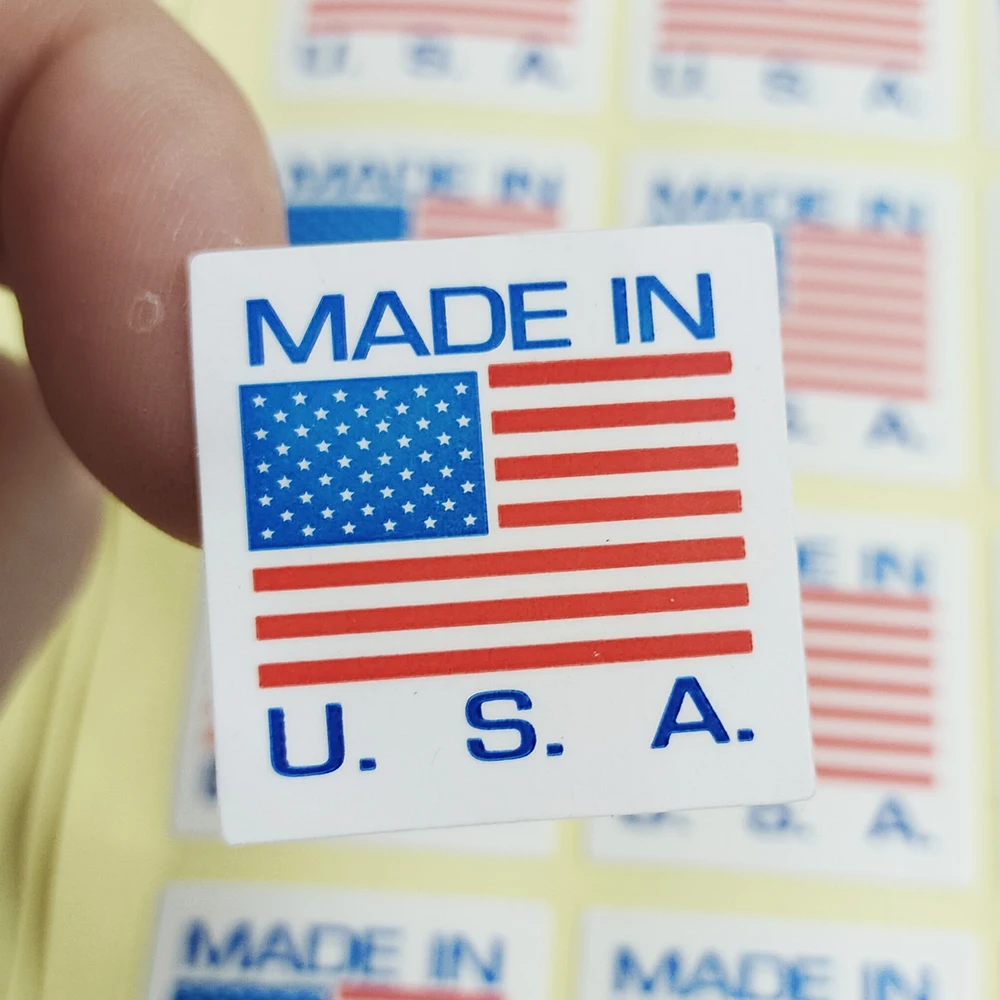 

2000 шт./лот 25x25 мм, Сделано в США, самоклеящаяся бумажная этикетка, наклейка для продуктов, артикул SL10