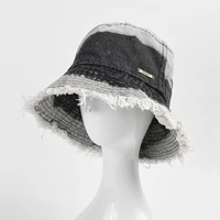 bucket hat women men windproof sun protection denim durable spring summer autumn brim cap holiday accessory