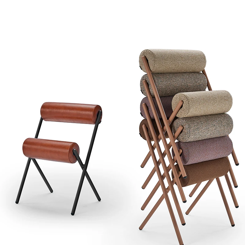 

Stackable Creative Chair Household Minimalist Modern Artistic Living Room Internet Celebrity Soft Bag Dining Chair