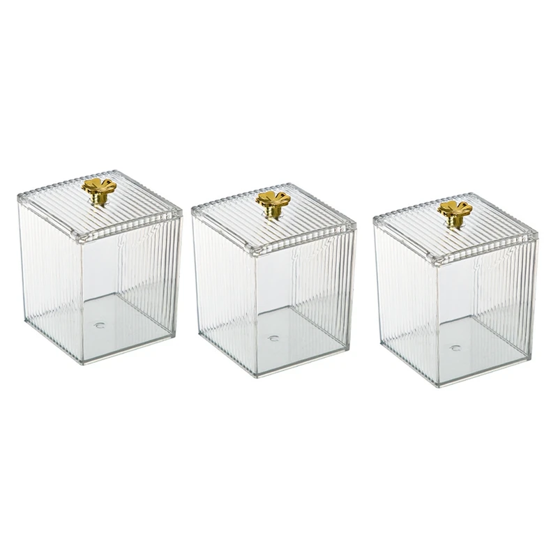 Qtip держатель диспенсер для ватных шариков палочек цветов набор прозрачных