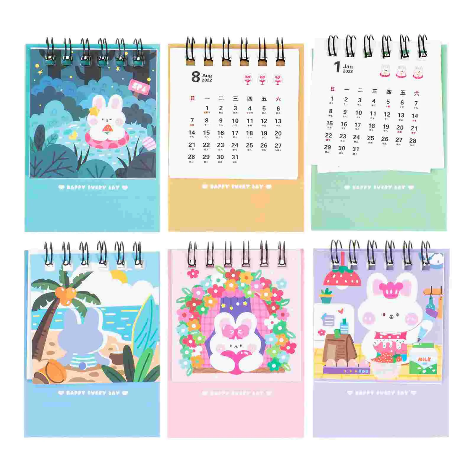 

Calendar Desk Calendars Desktop Table Rabbit Standing Mini Monthly Small Officestand Tabletop Padcountertop List Doeasel Daily