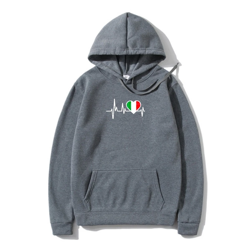 

Italy Heartbea Flag Hoodie Fleece Popular Hoodie Crewneck 100% Cotton Sweatshir Hoody Hoodie Summer Sweatshir Hoody Cotton Fl
