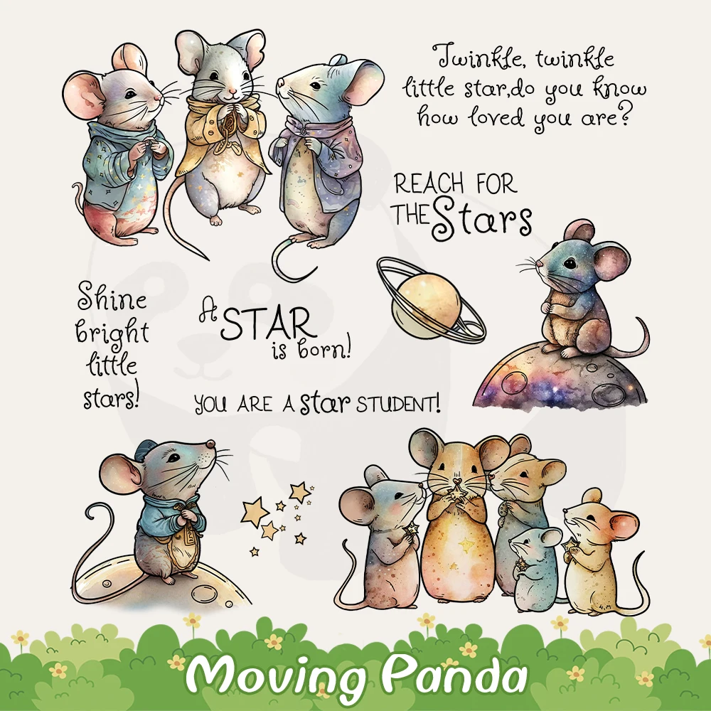 Креативная Вселенная планеты Милая мышь режущие штампы прозрачный штамп сделай