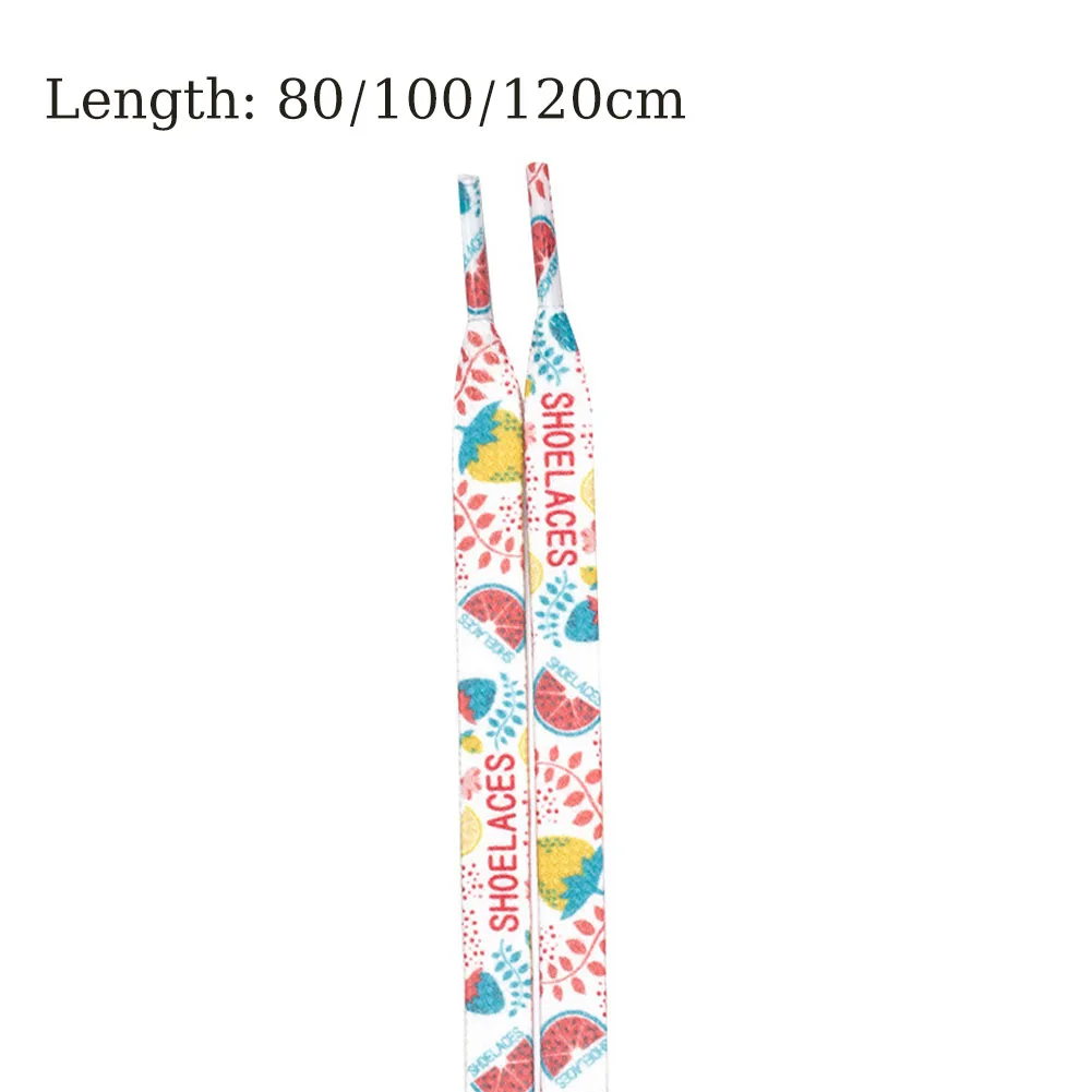 Flat Macaron Cute Printing Shoelaces For Sneakers Pattern Print Fruit Shoelace Strawberry Strawberry Watermelon Shoe Laces