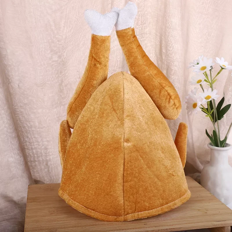 

NEW2022 2021 New Hot Fashion Turkey Thanksgiving Hat Novelty Cooked Chicken Bird Secret Santa Fancy Dress