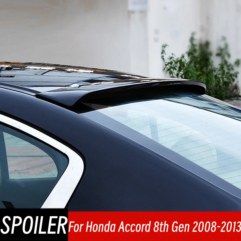 Фото Для Honda Accord 8-го поколения 2008 09 10 11 12 13, заднее окно, крыша багажника, спойлер, крылья автомобиля, черный карбон, внешние аксессуары, часть №1