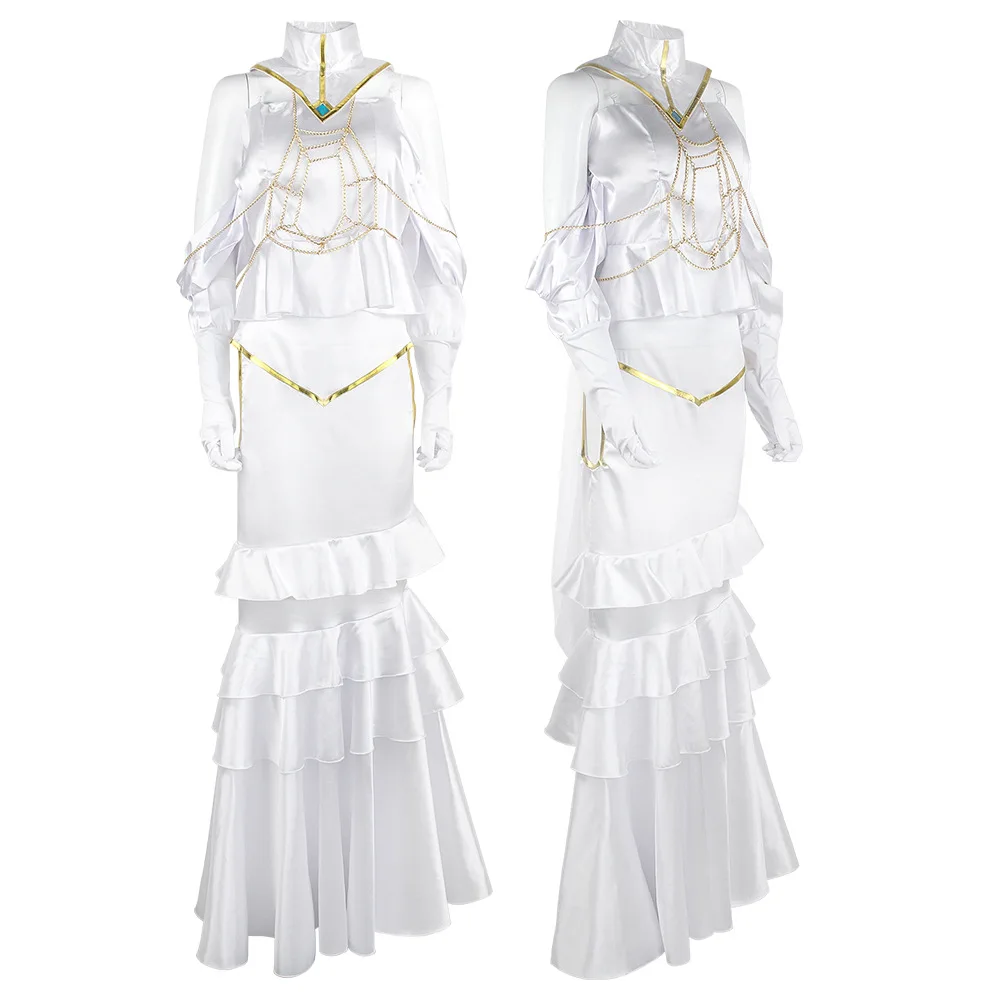 Overlord Albedo Anime Cosplay Costume for Women White Dress Bikini Cos Swimwear Costume Halloween Christmas Masquerade Party