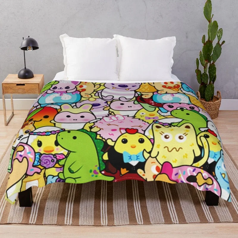 

Cute Art Of Blanket Flannel Spring Autumn Fluffy Throw Thick blankets for Bed Home Cou Camp Cinema