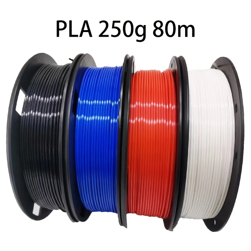 

0.25kg Spool PLA Filament 1.75mm - High-Quality 3D Printer Filament with +/- 0.02mm Dimensional Accuracy,Black,White, Red, Blue