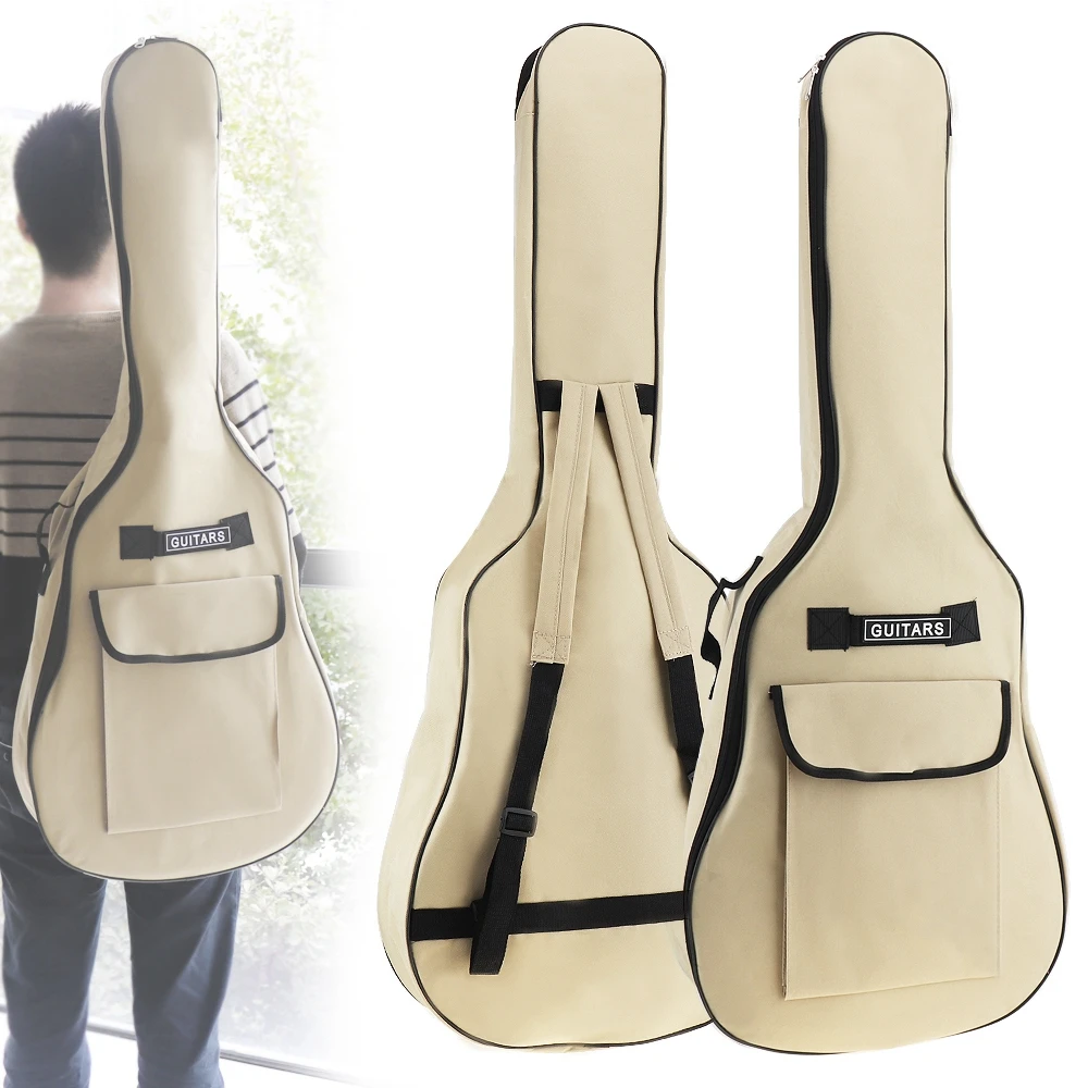 

40 41 Inch Guitar Case Gig Bag 600D Oxford Fabric Waterproof Backpack Double Straps Padded 5mm Cotton Soft Guitar Carry Case
