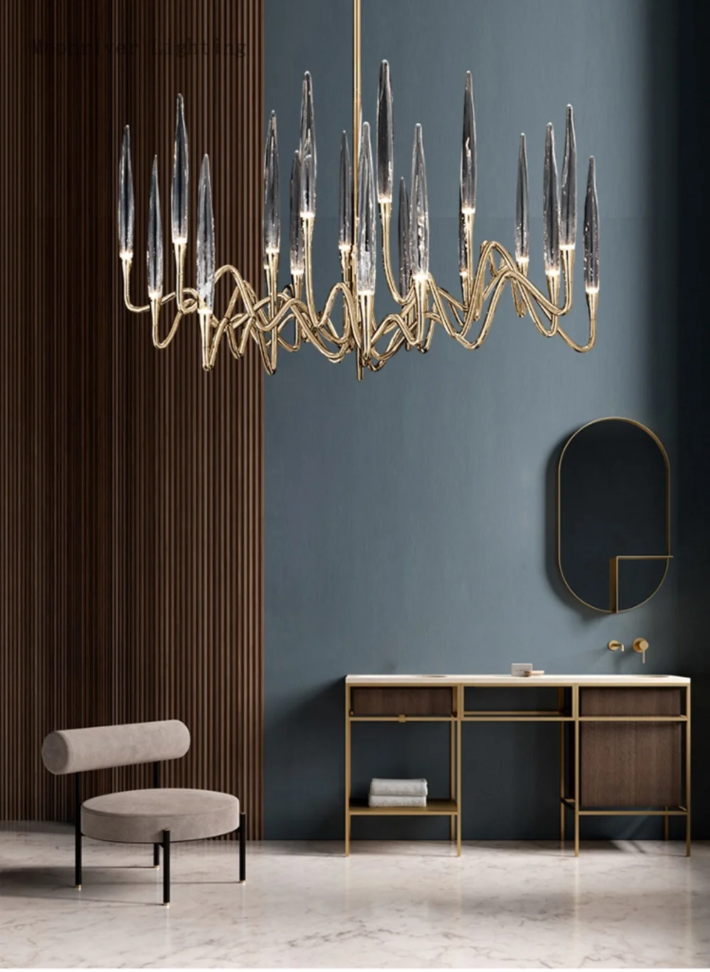 

Роскошная люстра в скандинавском стиле, креативная индивидуализированная лампа в стиле постмодерн для гостиной, спальни, виллы, клуба, рест...