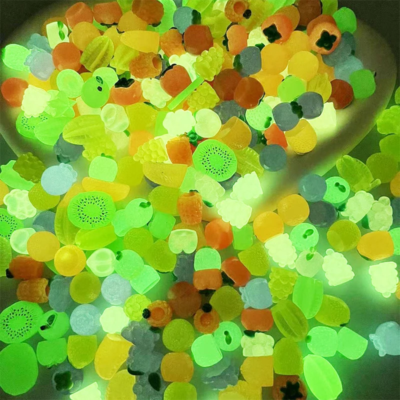 10 шт. светящиеся мини-фигурки с рисунком Kawaii имитация фруктов настольный