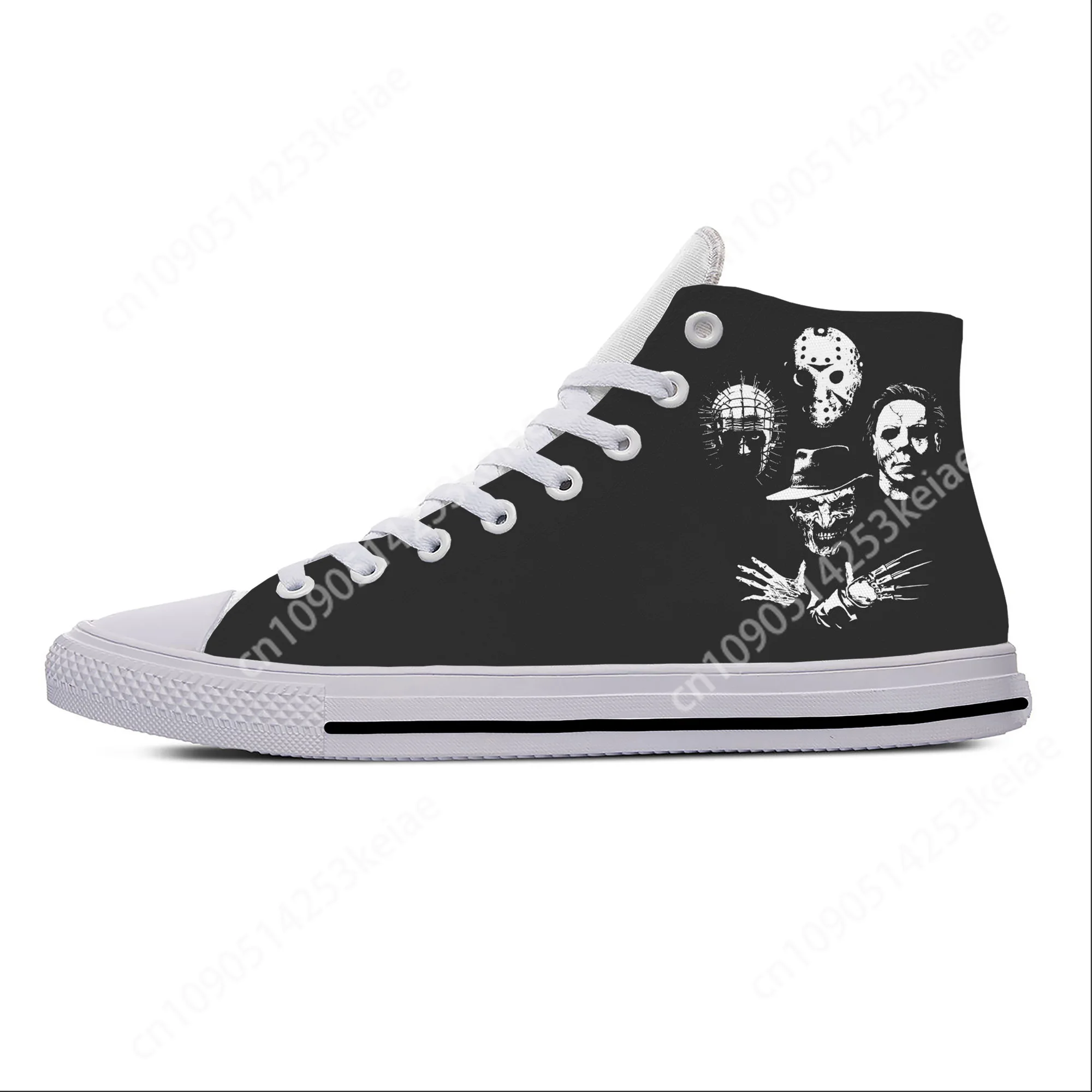Hot Michael Myers Horror Pinhead Chucky Jaws Scream Casual Shoes High Top Lightweight Board Breathable Men Women Sneakers