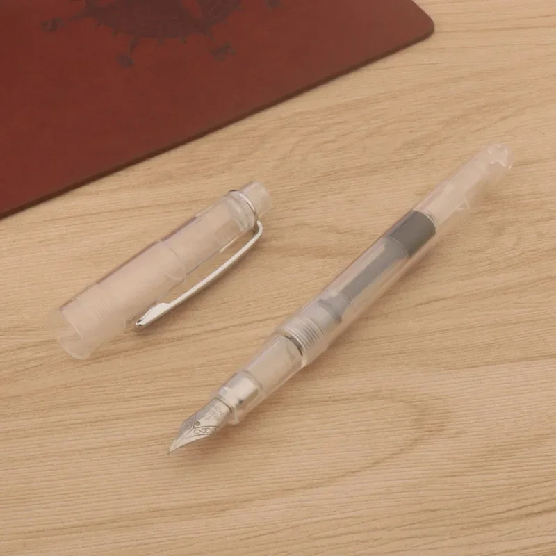 

Пластиковая перьевая ручка Chouxiongluwei 312 прозрачная белая Spin EF/F