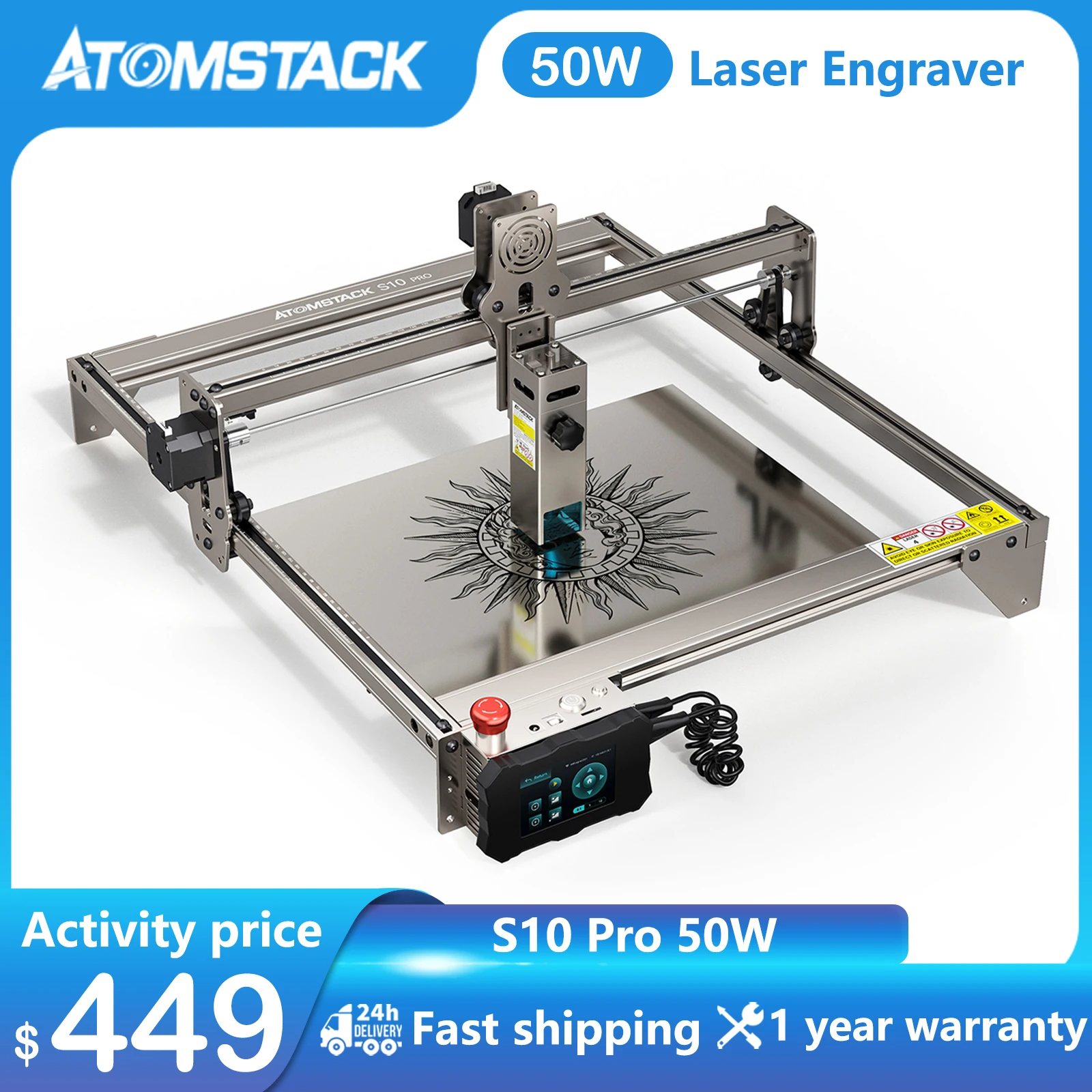 ATOMSTACK Laser Engraver S10 X7 A10 Pro 10W Output Power  Eye Protection Fixed-Focus CNC Laser DIY Machine for Engraving Cutting