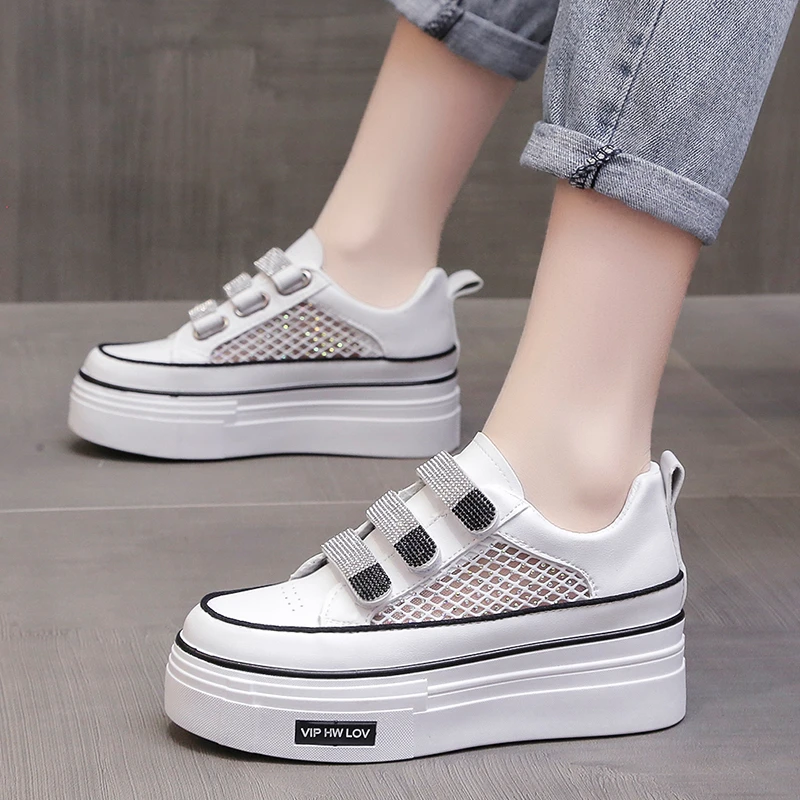 

Women's Chunky Sneakers 2022 Summer Outdoor Breathable Mesh Wedges Shoes For Woman Fashion Comfortable Platform Vulcanize Shoes