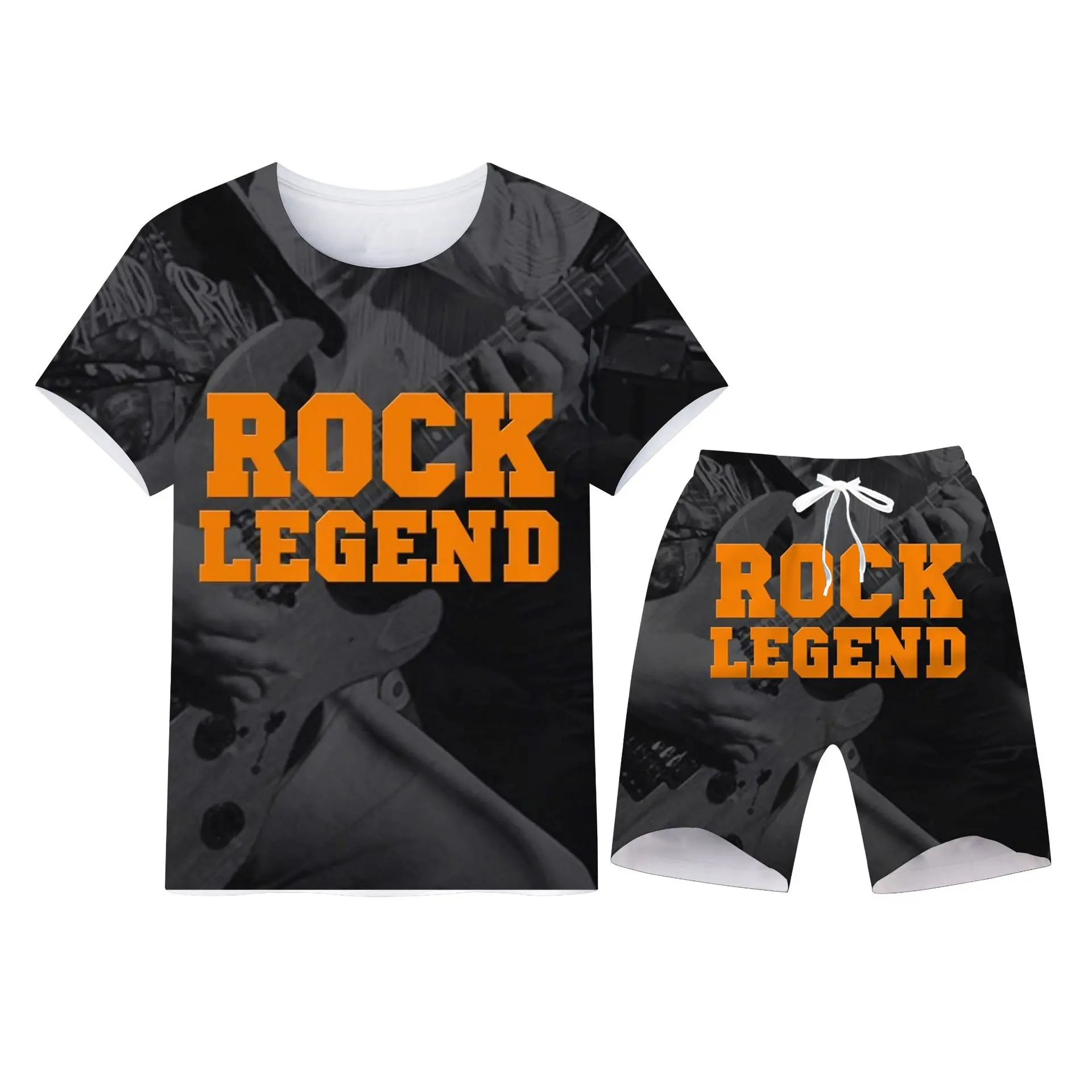 Men's Outfit Summer Short Sleeve T Shirt Set Fashion 2 Piece Streetwear 3D Printed Sports Hip-hop Shorts  Oversized Sportswear