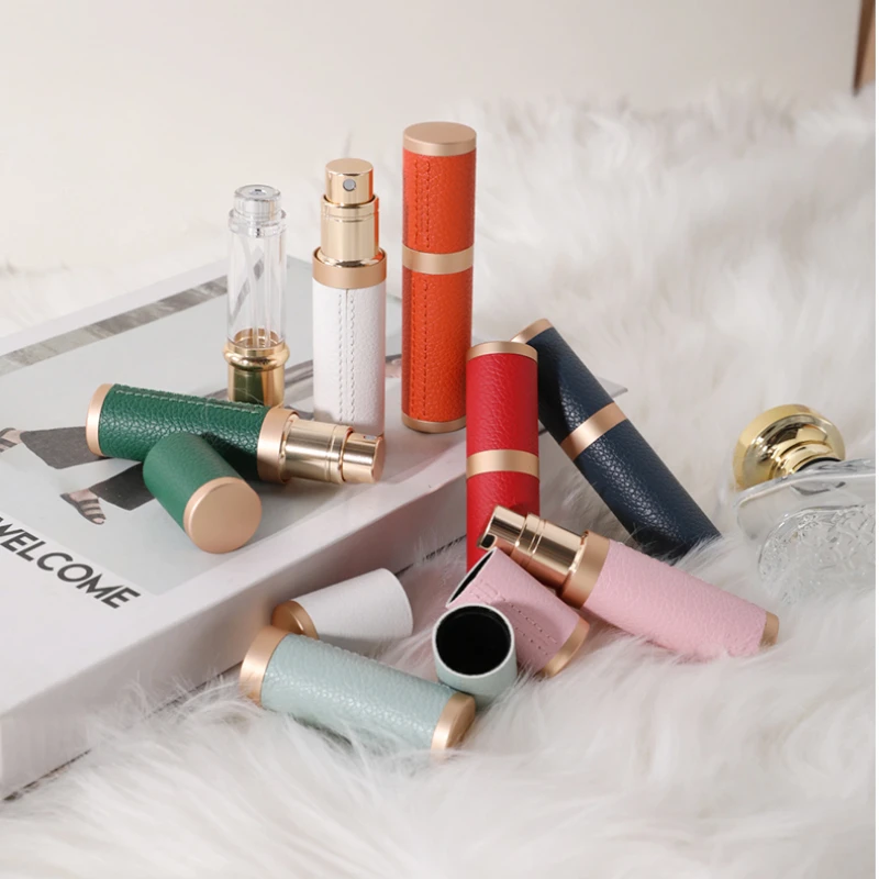 Роскошная кожаная бутылка-распылитель 5 мл портативные самонакачивающиеся