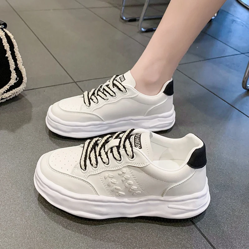 

Женские кроссовки с круглым носком, кроссовки на платформе, универсальные, повседневные, маленькие, Cree, лето 2022