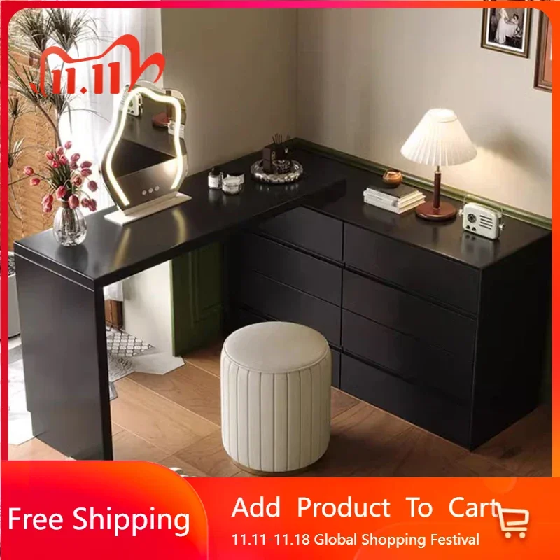 Деревянный столик-органайзер для хранения женский современный столик-комод