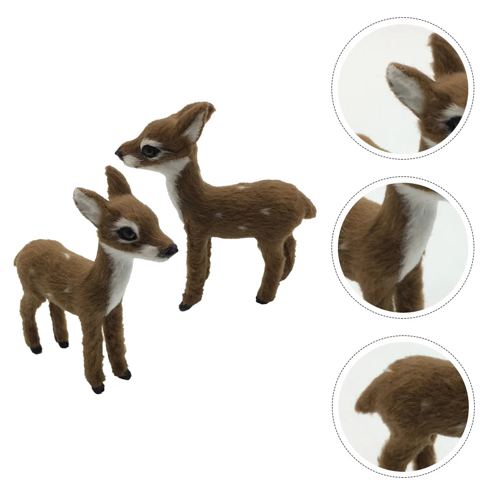 

2pcs Deer Adornment Christmas Reindeer Ornaments Home Decor Christmas Desktop Decorations Ornaments