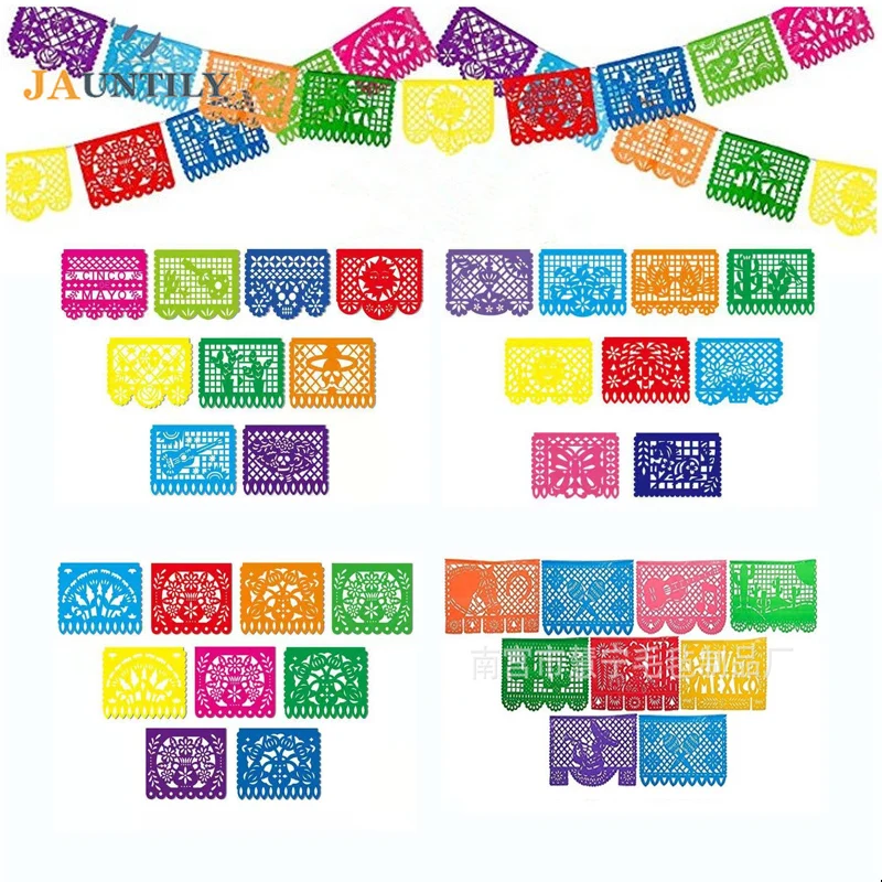 

Mexican Party Felt Bra Flower Party Supplies 20*30cm Day of The Dead Bunting Banner Mexican Themed Event Daily Decoration