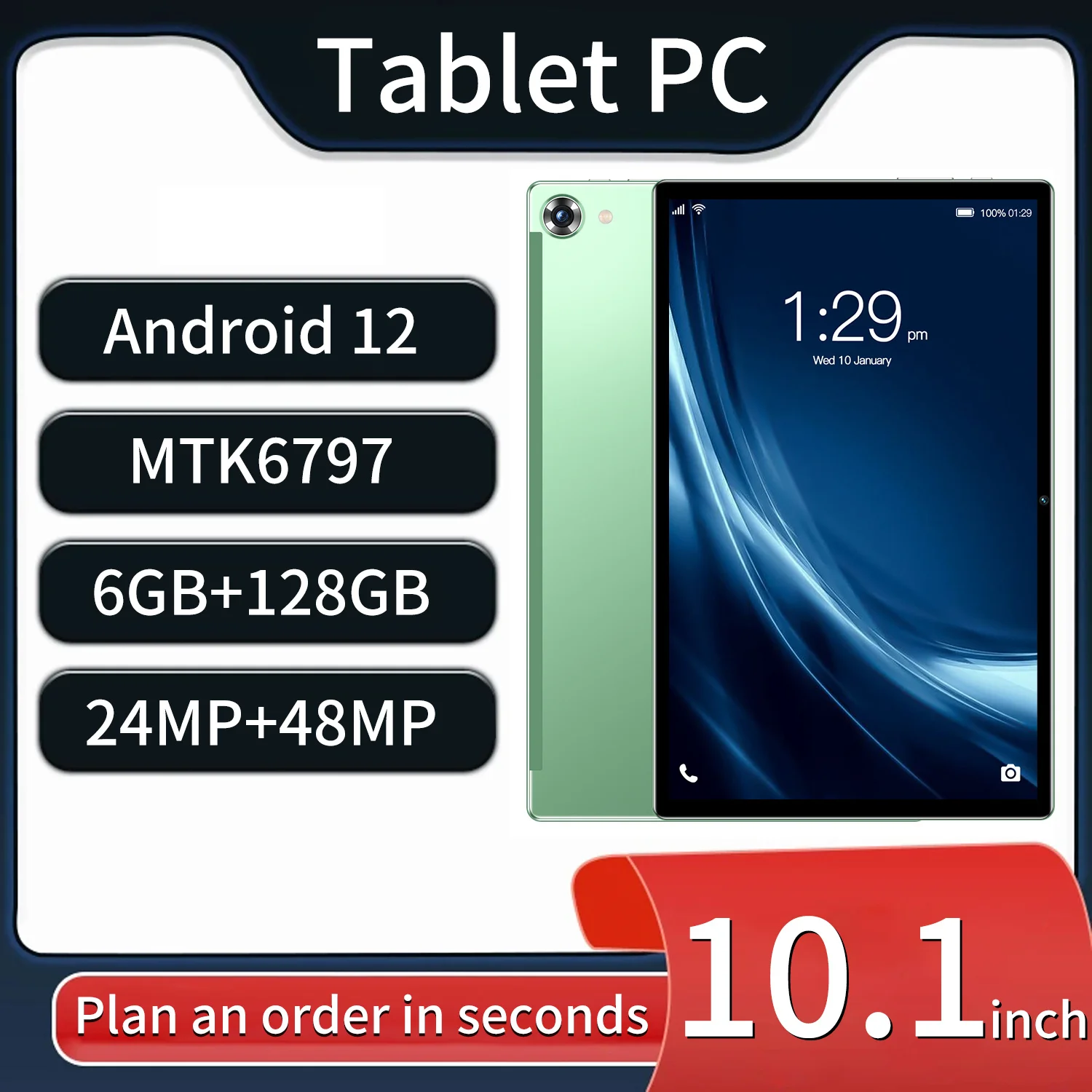 

Tablet Android 12 10.1inch 6GB 128GB 120Hz Display 4 Stereo Speakers 8000mAh MI Tablet 5 Global Version with free shipping