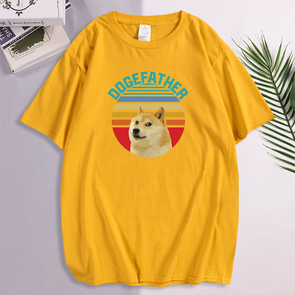 

Футболка Doge мужская с принтом отца Шиба-ину, уличная одежда в стиле Харадзюку, удобная рубашка оверсайз, 2022