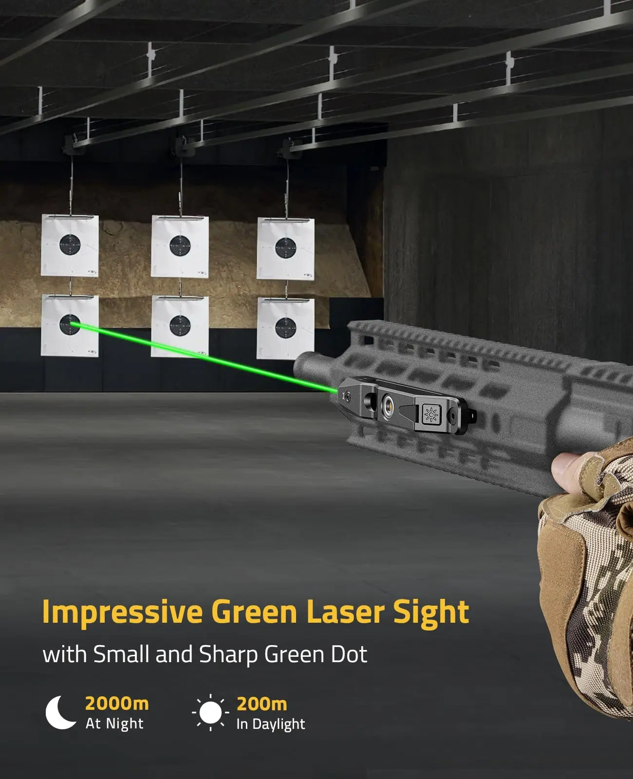 Тактический зеленый лазерный прицел M-Lok Picatinny Rail с магнитной перезаряжаемой