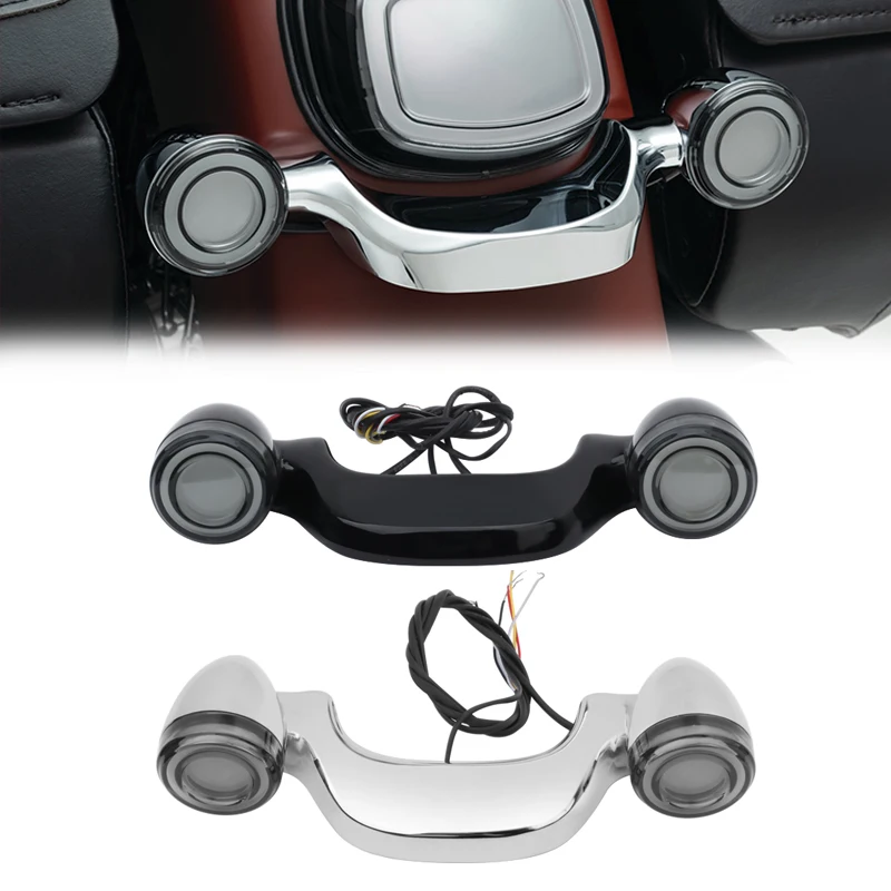 

Motorcycle Turn Signal Light Brake Bar Smoke LED Rear Lamp For Harley Touring Street Road Glide FLHR Electra Glide 2010-2021