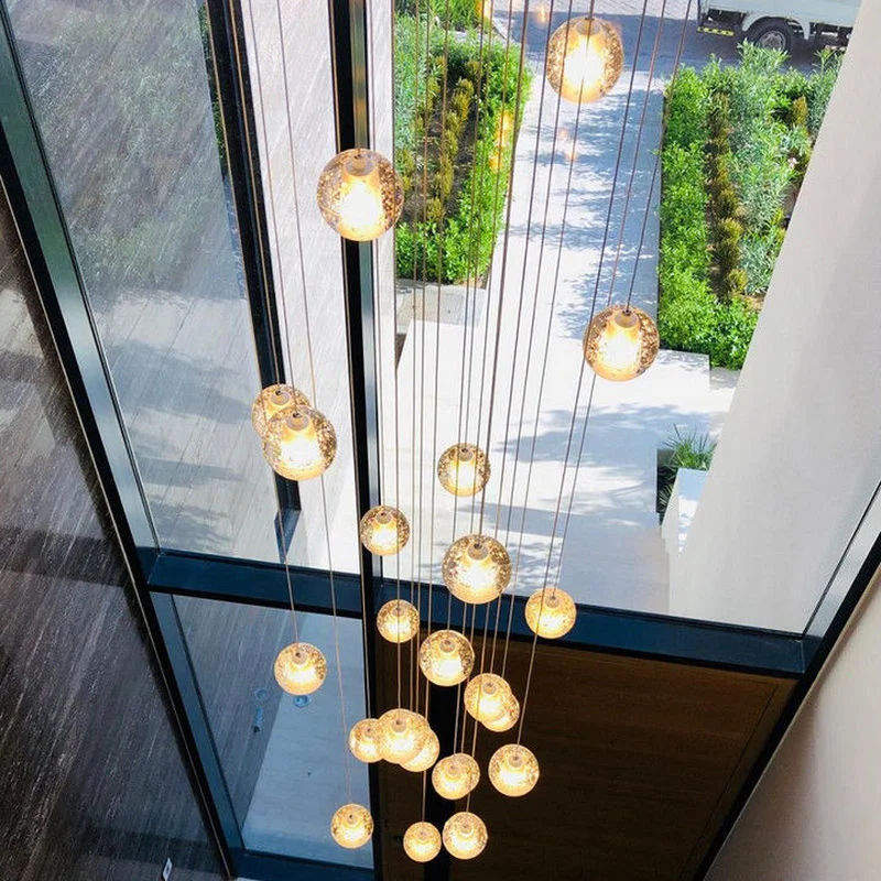 

Modern Crystal Chandelier Lighting LED Pendant Hanging Light Crystal Ball Chandeliers Stair Cristal Chandelier Home Lighting