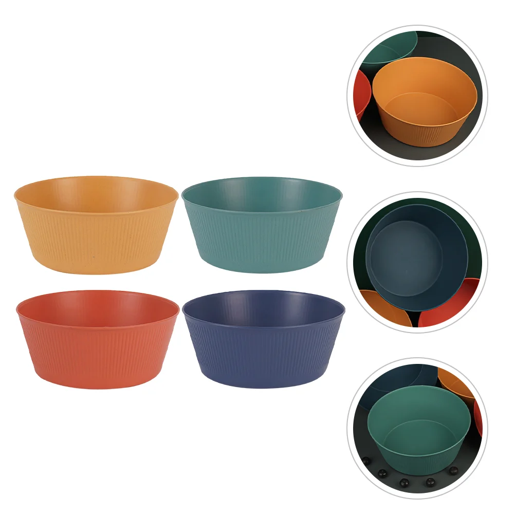 

4Pcs Kitchen Salad Bowl Convenient Ramen Bowl Kitchen Simple Soup Bowl Food Supply