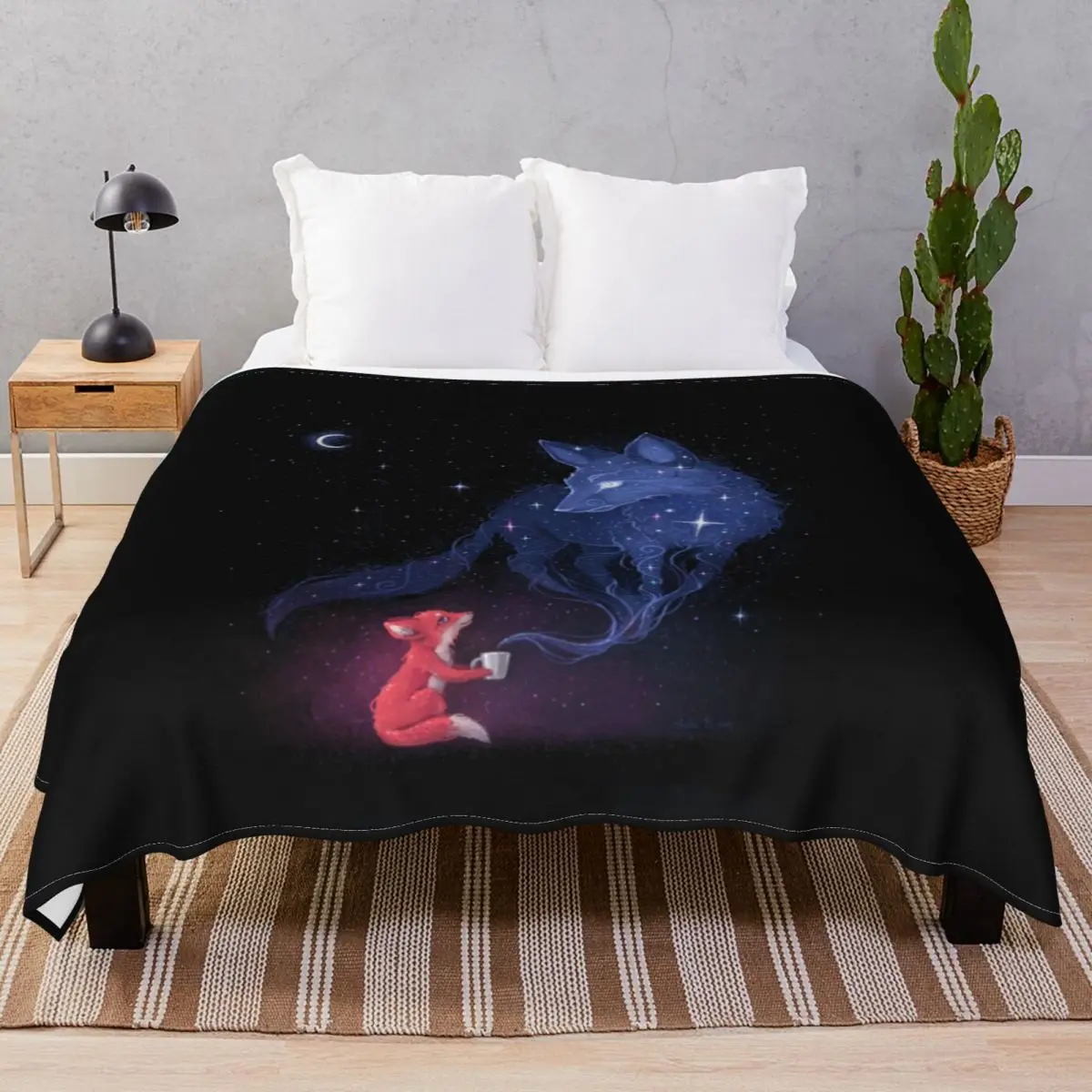 Celestial Blankets Flannel Print Soft Throw Blanket for Bedding Home Couch Travel Office