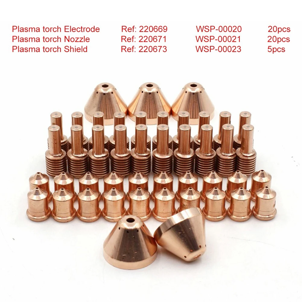

45pcs Plasma Electrode Nozzle Kit 220673 220669 220671 For 45 Cutter Torch Nozzle 220671 Electrode 220669 Cup 220673 Kit Welding
