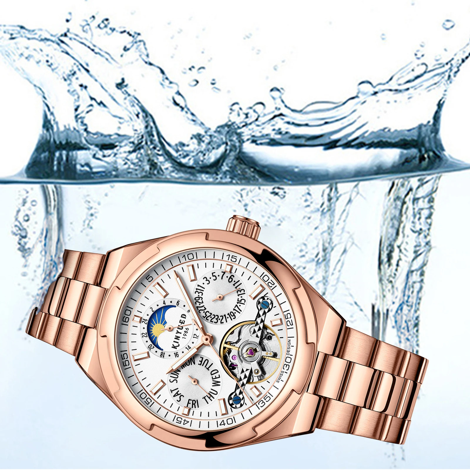 Новинка 2022 мужские механические часы KINYUED автоматические модные спортивные