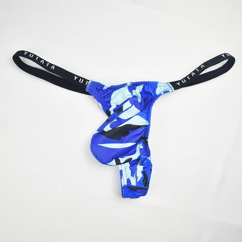 

Men Sexy Thong Camouflage Bulge Pouch G-String Bikini Male Bulge Pouch Printed Underwear Gay Low Rise Sissy Erotic Panties
